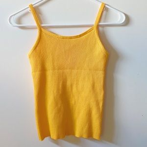 Gold fitted ribbed crop top